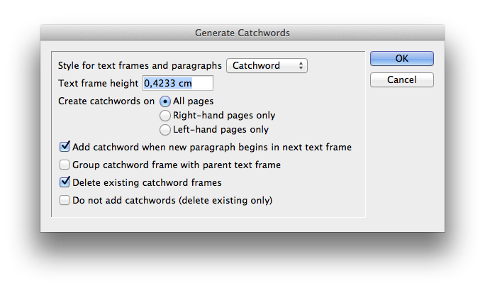 Screenshot of Catchword Generator